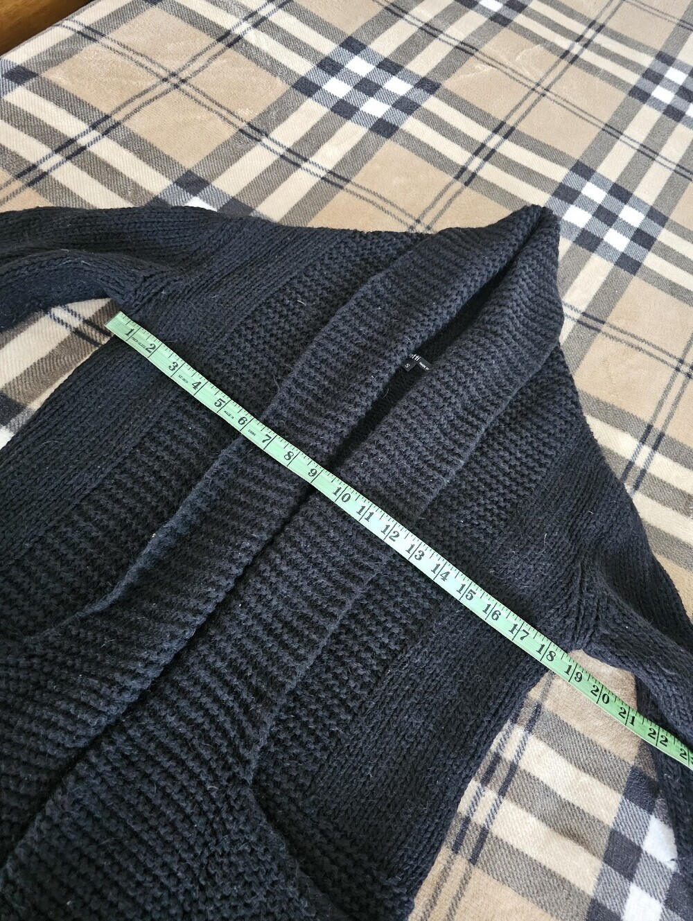 Open-Front Black Pocket Cardigan Sweater - Picture 7 of 8